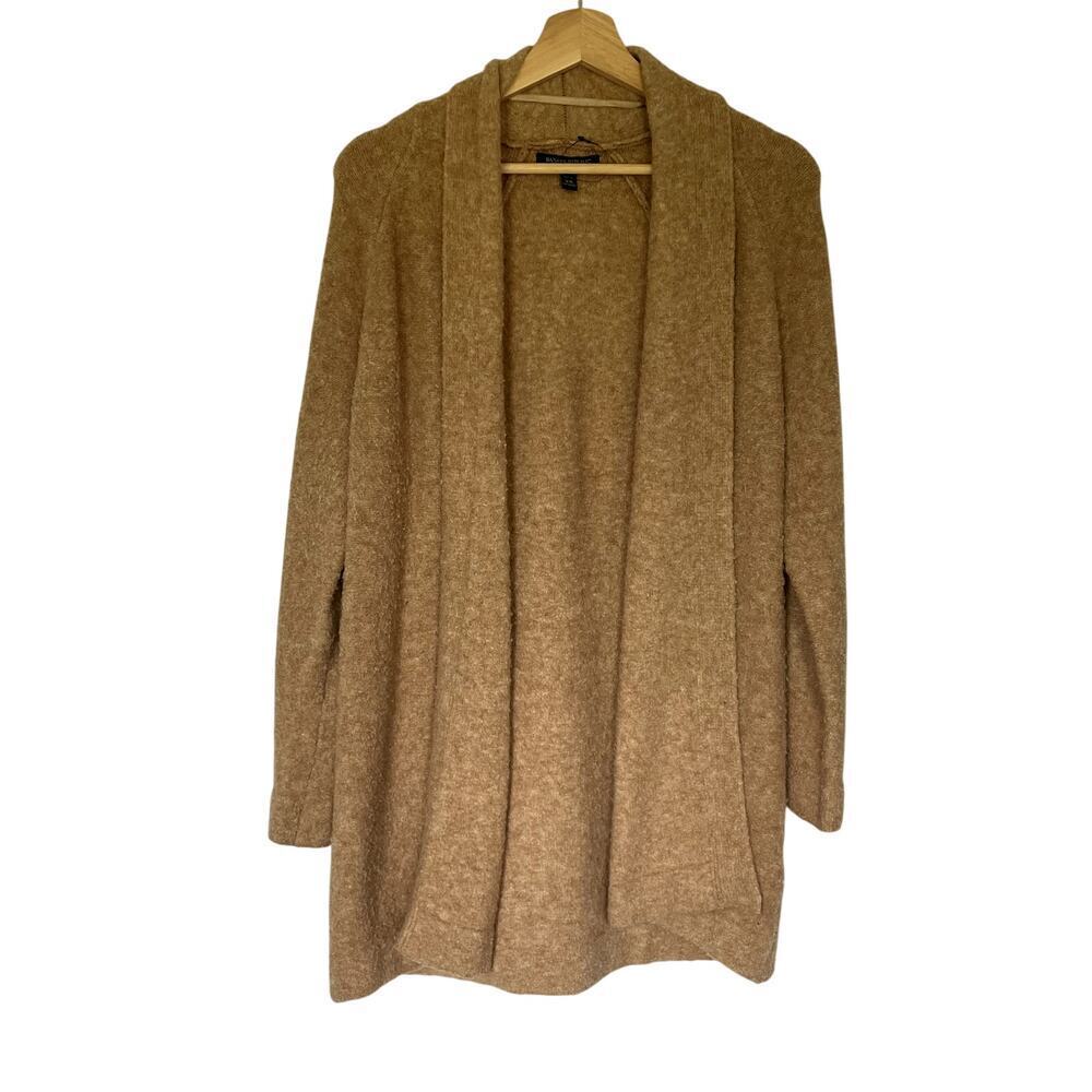 Banana‎ Republic Long Cardigan Sweater XS Petite Tan Brown Women Wool Blend